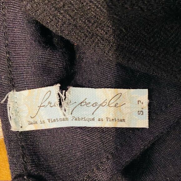 Free People Black V Neck Keyhole Skater Dress Size Small - Picture 5 of 7